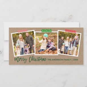 Pinselschrift Merry Christmas Craft Band Kraft Wid Feiertagskarte