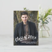 Pinselschrift Moderner Abschluss 2+Side Party Foto Einladung (Stehend Vorderseite)