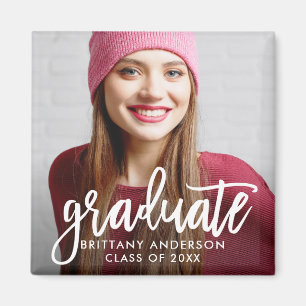 Pinselschrift Moderner Abschluss Announcement Squa Magnet