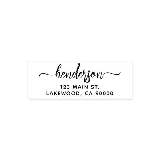 Pinselschrift Niedliche Rücksendeadresse Selbstfar Permastempel (Design)