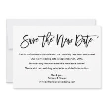 Pinselschrift Rette die neue Date Wedding Card