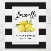 Pinselschrift Striped Limoncellon Lemons Labels Weinetikett (Einzelnes Label)