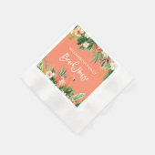 Pinselschrift Tropical Coral Beach House Cocktail Serviette (Ecke)