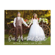 Pinselschrift Unser Abenteuer beginnt Hochzeitsdan