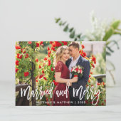 Pinselschrift Verheiratet & Foto Weihnachten (Stehend Vorderseite)