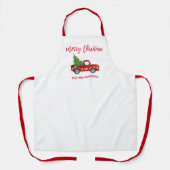 Pinselschrift Vintag Red Truck mit Weihnachtsbaum Schürze (Vorderseite)