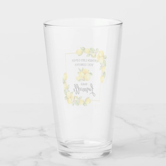 Pinselschrift Wasserfarbe Limoncello Glas (Rückseite)