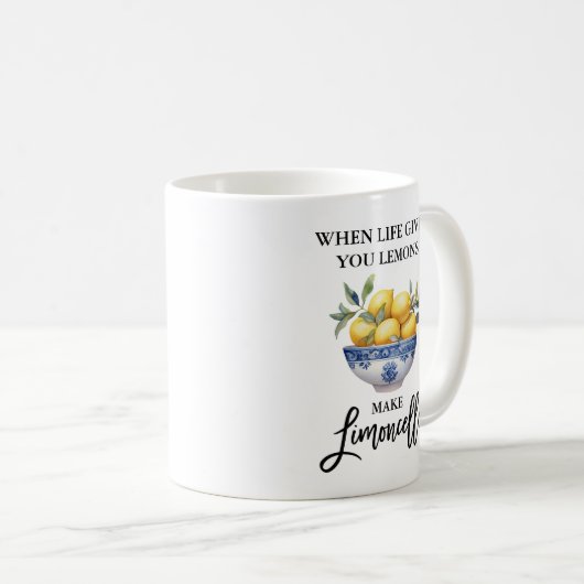 Pinselschrift Wasserfarbe Limoncello Kaffeetasse (VorderseiteRechts)
