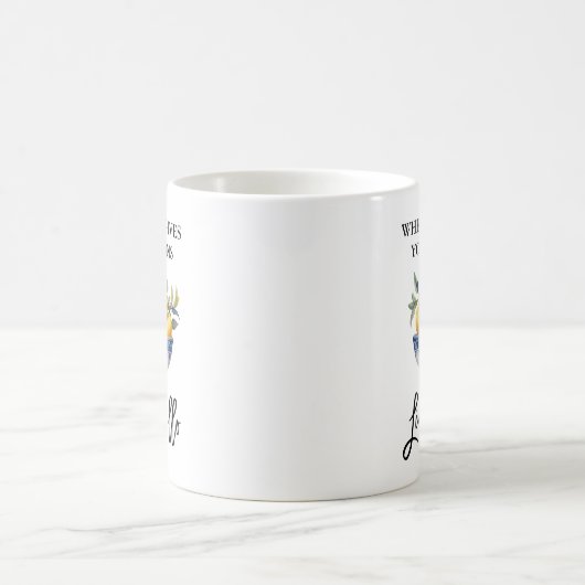 Pinselschrift Wasserfarbe Limoncello Kaffeetasse (Mittel)