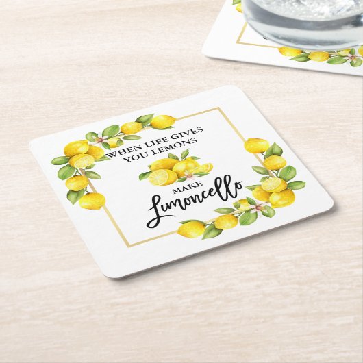 Pinselschrift Wasserfarbe Limoncello Rechteckiger Pappuntersetzer (angewinkelt)