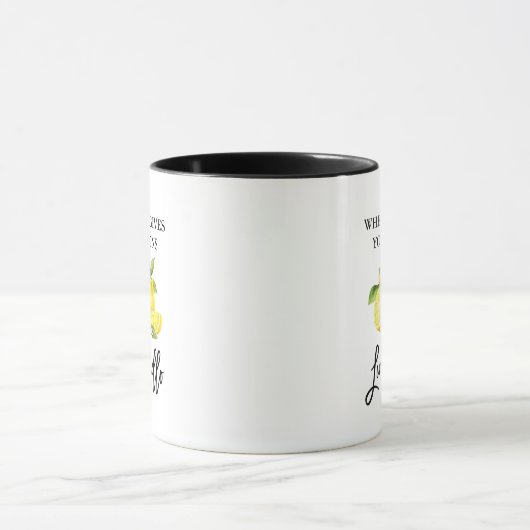 Pinselschrift Wasserfarbe Limoncello Tasse (Zentrum)