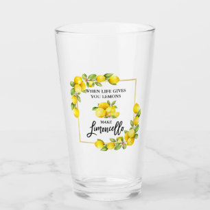 Pinselschrift Watercolor Lemons Limoncello Glas