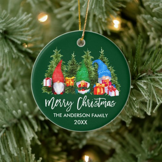 Pinselschrift Weihnachten Wasserfarben Bäume Keramik Ornament (Baum)
