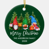 Pinselschrift Weihnachten Wasserfarben Bäume Keramik Ornament (Vorne)