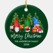 Pinselschrift Weihnachten Wasserfarben Bäume Keramik Ornament (Hinten)