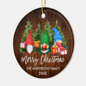 Pinselschrift Weihnachtsbaum Watercolor Gnomes Keramik Ornament (Links)