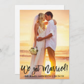 Pinselschrift Wir Got Verheiratete Feier Einladung (Vorne/Hinten)