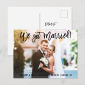 Pinselschrift Wir Got Verheiratetes Foto Postkarte (Vorne/Hinten)