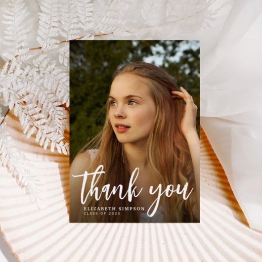 Pinselskript-Abschluss danke Fotokarte