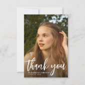 Pinselskript-Abschluss danke Fotokarte (Vorderseite)