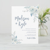 Pinselskript-Einladung zur Blütenhochzeit Einladung (Stehend Vorderseite)