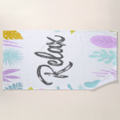 Pinselskript entspannen | Tropisches Badetuch (Vorderseite)