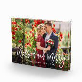 Pinselskript Verheiratet und Merry Foto Wedding (Rechts)