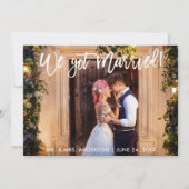 Pinselskript Wir Got Verheiratete Feier Einladung (Vorderseite)