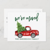 Pinselskriptänderung der Adresse Truck Tree Green Postkarte (Vorne/Hinten)