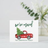 Pinselskriptänderung der Adresse Truck Tree Green Postkarte (Stehend Vorderseite)