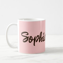 Pinselskriptname Hübsch Rosa personalisierte Umarm Kaffeetasse