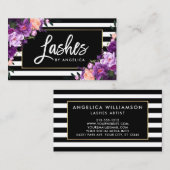 Pinselskriptstriche Strichen Lila Bläschen Visitenkarte (Vorne/Hinten)