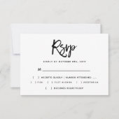 Pinselskripttypografie Wedding RSVP Einladung (Vorderseite)