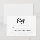 Pinselskripttypografie Wedding RSVP Einladung (Vorne/Hinten)