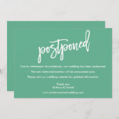 PinselskriptWedding Zurückgezogene Neo-Mint-Karte Save The Date (Vorne/Hinten)