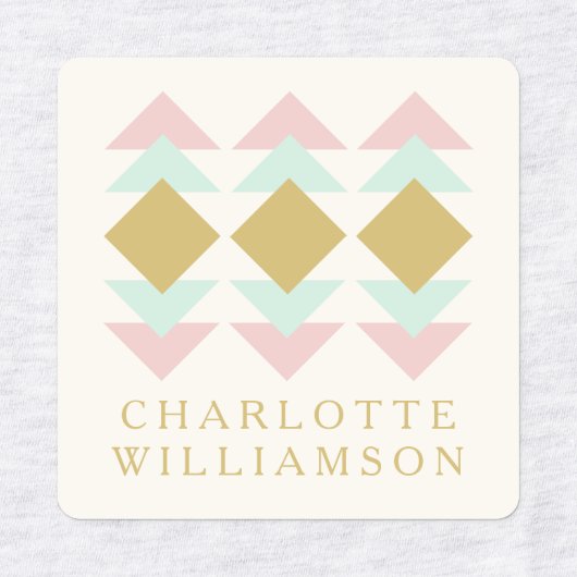 Pinselspitze und geometrischer Personalisierter Na Etiketten (Design 2)