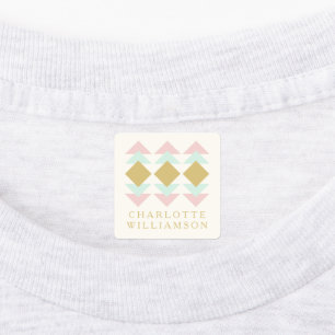 Pinselspitze und geometrischer Personalisierter Na Etiketten