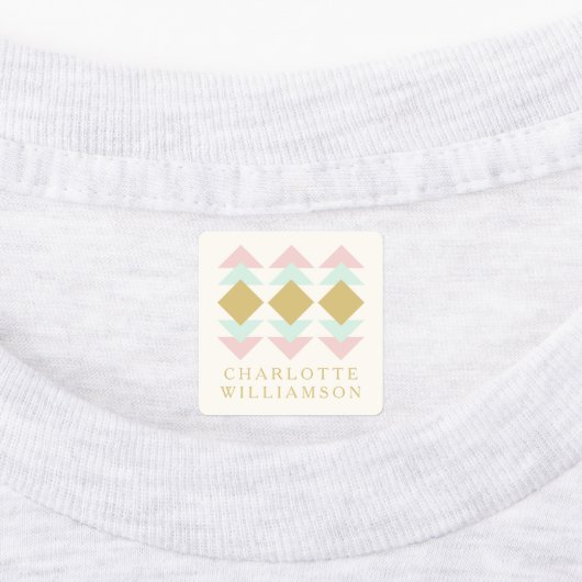 Pinselspitze und geometrischer Personalisierter Na Etiketten (Befestigt)