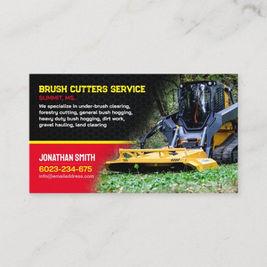 Pinselspitzen, Buschhaken, Landbeseitigung Visitenkarte (Vorderseite)