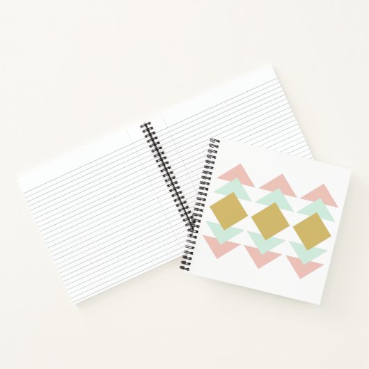 Pinselspitzen und Minze Moderne Geometrische Dreie Notizblock (Innenseite)