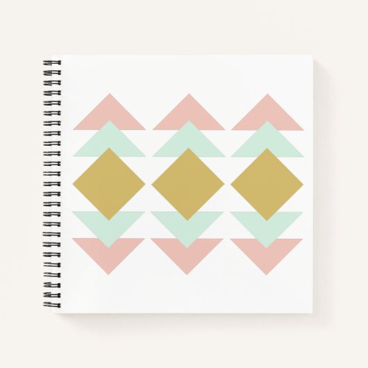 Pinselspitzen und Minze Moderne Geometrische Dreie Notizblock (Vorderseite)