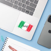 Pinselstich Italien-Flag mit benutzerdefinierter S Aufkleber (Laptop mit iPhone)