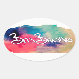 Pinselsticker Ovaler Aufkleber