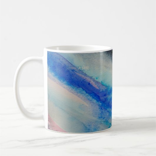 Pinselstrich, Abstrakte Aquarellfarbe Kaffeetasse (Links)