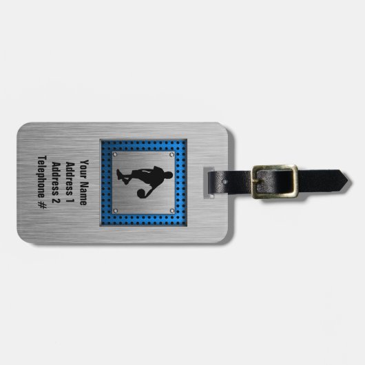 Pinselstrich ALuminum look Basketball Player Gepäckanhänger (Vorderseite horizontal)