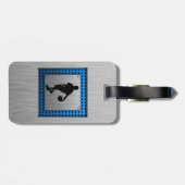 Pinselstrich ALuminum look Basketball Player Gepäckanhänger (Rückseite horizontal)