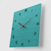 Pinselstrich Aquamarine Metal Look kash001 römisch Quadratische Wanduhr (Winkel)