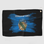Pinselstrich auf der Staatsflagge Oklahoma, Oklaho Golfhandtuch (Horizontal)