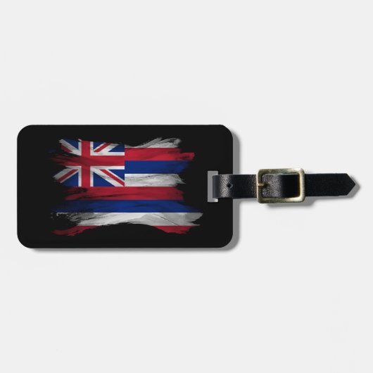 Pinselstrich auf Hawaii, Hawaii-Flagge Gepäckanhänger (Vorderseite horizontal)