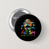 Pinselstrich Autismus-Bewusstsein Akzeptiere Liebe Button (Vorne & Hinten)
